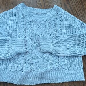 Garage Light Blue Cable Knit Sweater